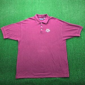 Texas A&M Aggies Polo Shirt Mens XL/2XL Red Maroon Vintage NCAA‎ Football Sports